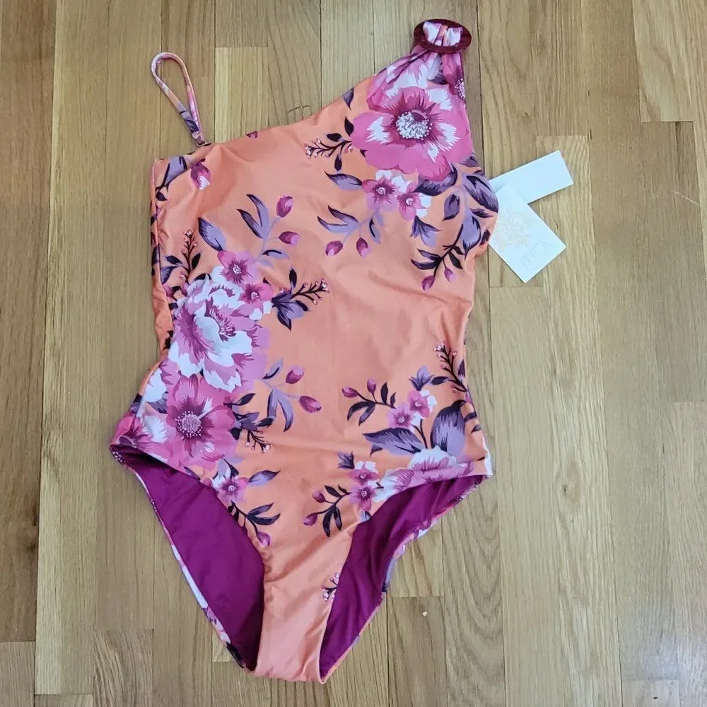 Becca Virtue In Full Bloom Arabella Floral Print One Shoulder One Piece … - Picture 9 of 14